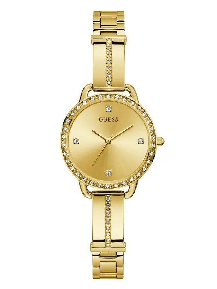 GUESS Watches Women GoldTone Crystal Analog Watch Gold