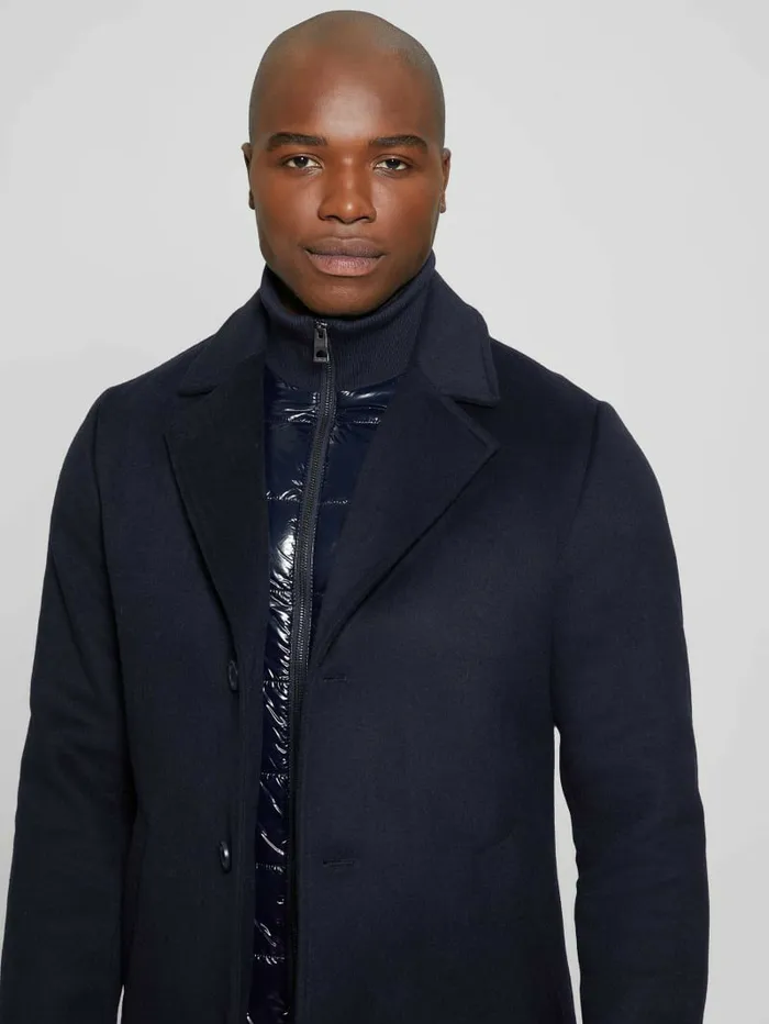 GUESS WoolBlend Coat Bleu lgant Men Jackets and Coats