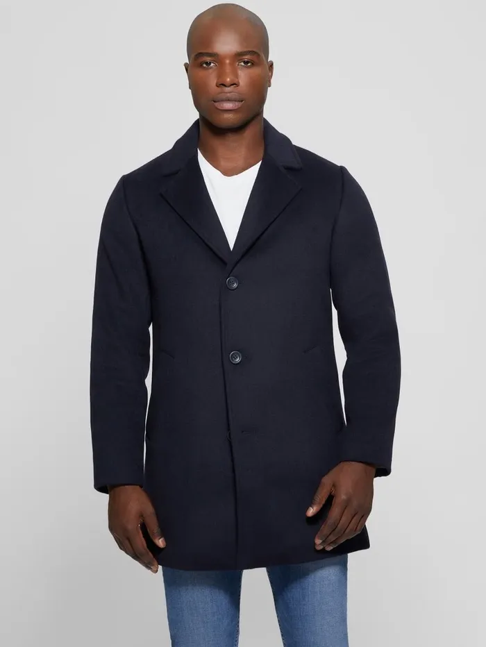 GUESS WoolBlend Coat Bleu lgant Men Jackets and Coats