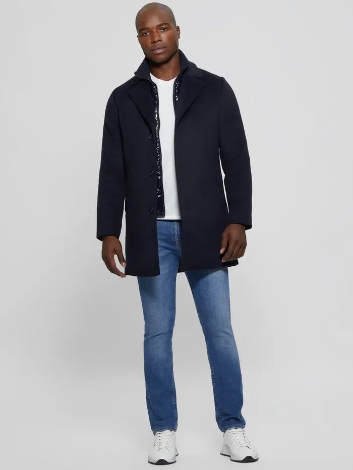 GUESS WoolBlend Coat Bleu lgant Men Jackets and Coats