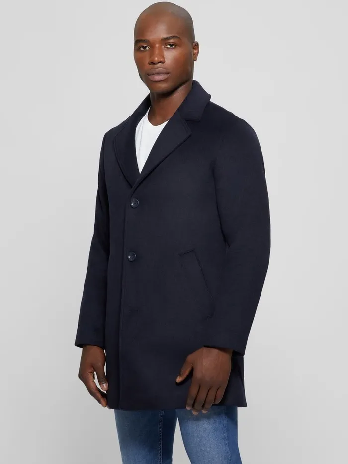 GUESS WoolBlend Coat Bleu lgant Men Jackets and Coats