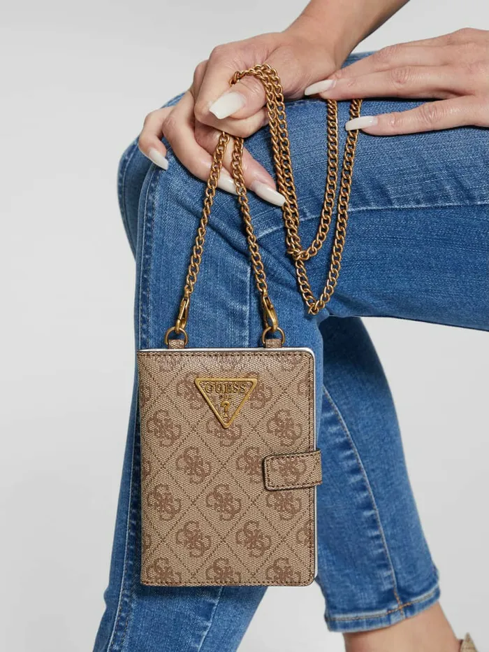 Handbags GUESS WomenMen Laurel Chain Passport Case Latte Logo Handbags GUESS WomenMen Laurel Chain Passport Case Latte Logo