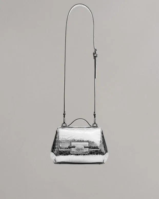 Handbags rag and bone Women Realm Embossed Metallic Leather Crossbody Bag Silver Handbags rag and bone Women Realm Embossed Metallic Leather Crossbody Bag Silver