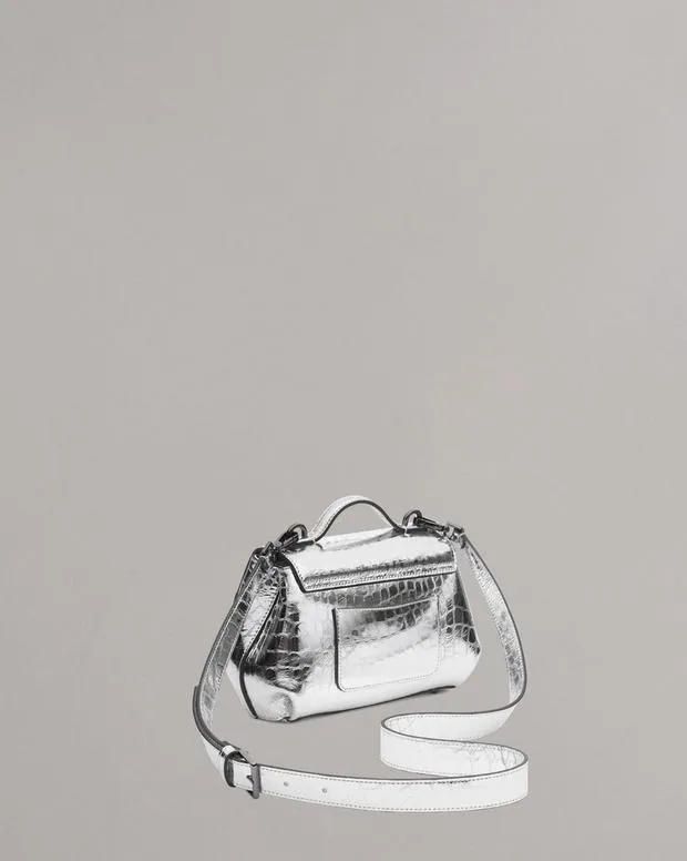 Handbags rag and bone Women Realm Embossed Metallic Leather Crossbody Bag Silver