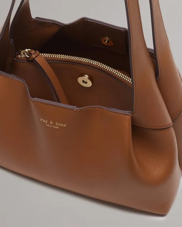 Handbags rag and bone Women Slade Calf Leather Shoulder Bag Antique WhiteBlackCognac