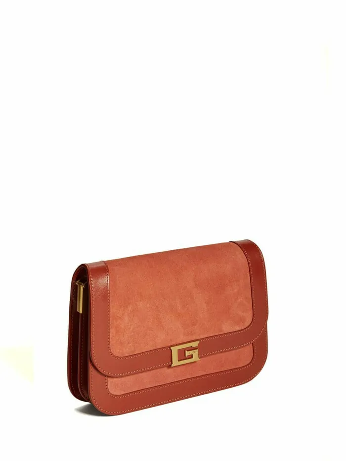 Handbags Thea Mini Flap Leather Crossbody Rus 8211 GUESS Women