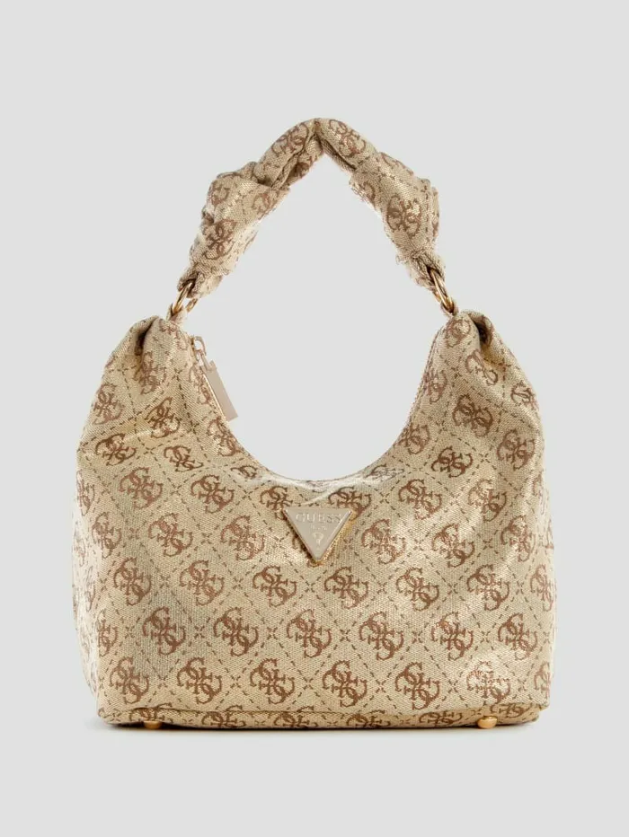 Handbags Velina Quattro G Hobo Bag Monogram Wash GUESS Women