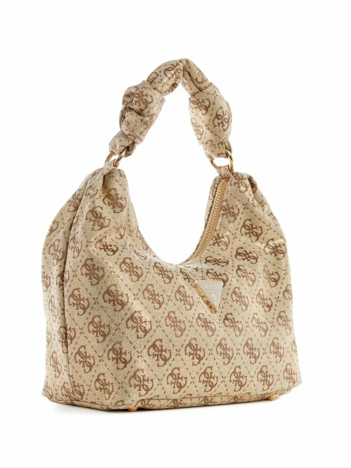 Handbags Velina Quattro G Hobo Bag Monogram Wash GUESS Women