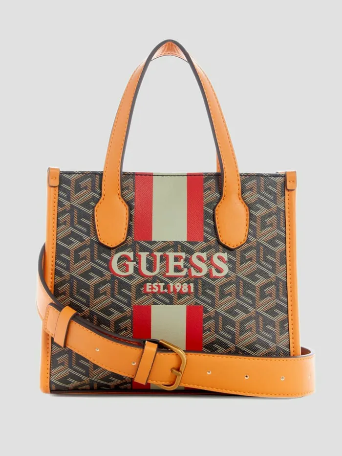 Handbags Women GUESS Silvana Mini Totes Black Gold