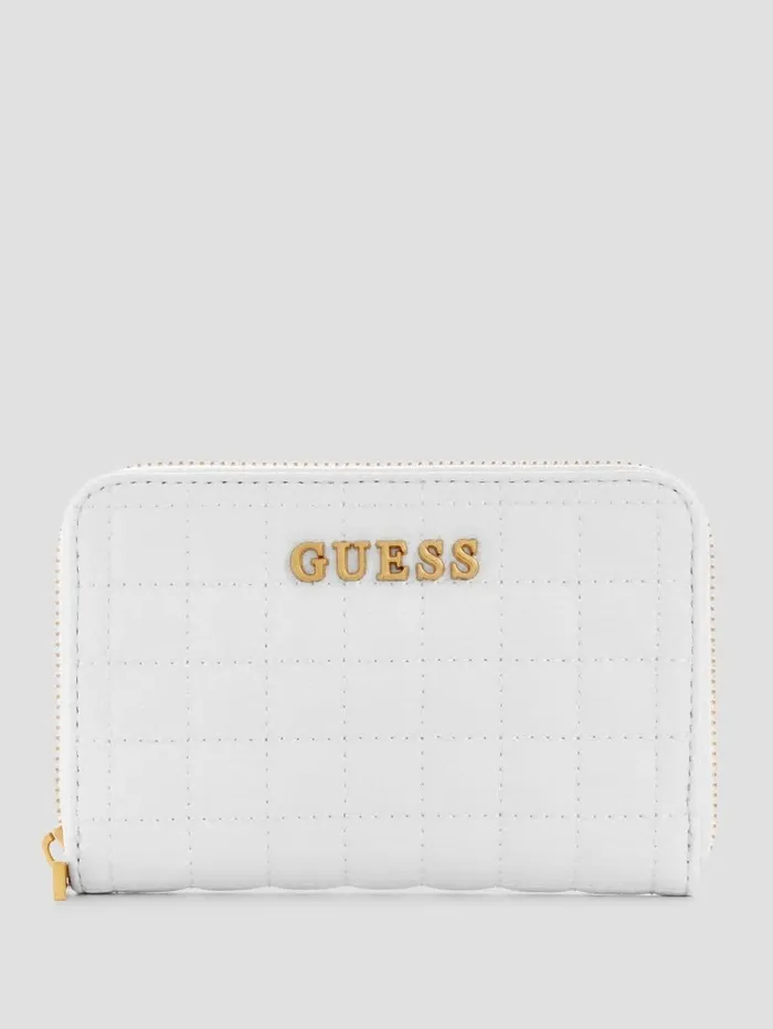Handbags Women GUESS Tia Medium ZipAround Wallet White Multi