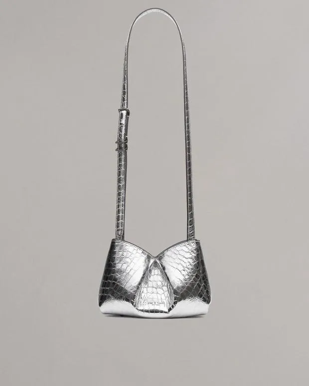 Handbags Women rag and bone Bloom Small Embossed Metallic Leather Crossbody Bag Silver Handbags Women rag and bone Bloom Small Embossed Metallic Leather Crossbody Bag Silver