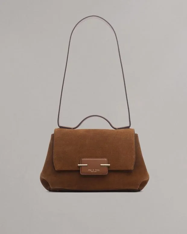 Handbags Women rag and bone Realm Suede Top Handle Bag Golden Brown