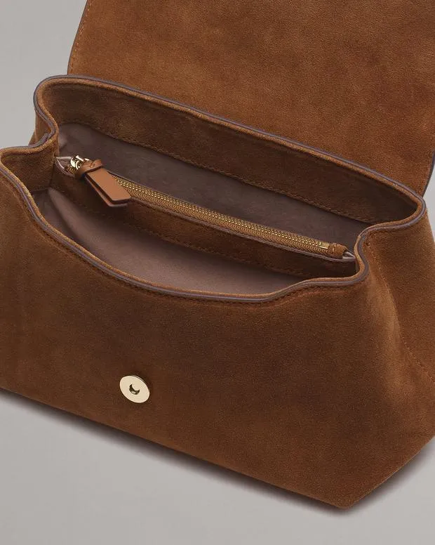 Handbags Women rag and bone Realm Suede Top Handle Bag Golden Brown