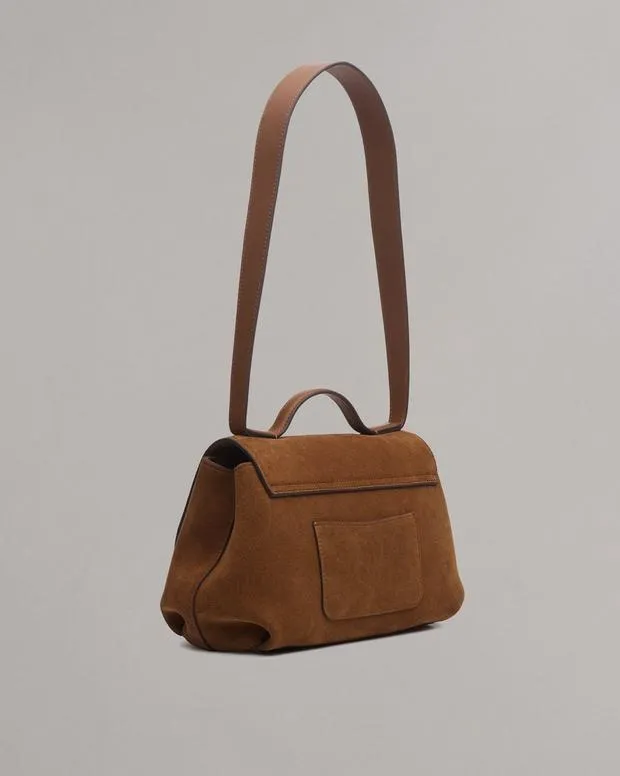 Handbags Women rag and bone Realm Suede Top Handle Bag Golden Brown