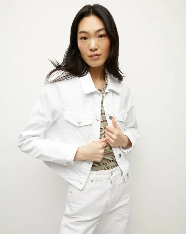 Hartford Denim Jacket White Women Veronica Beard Jackets and Outerwear