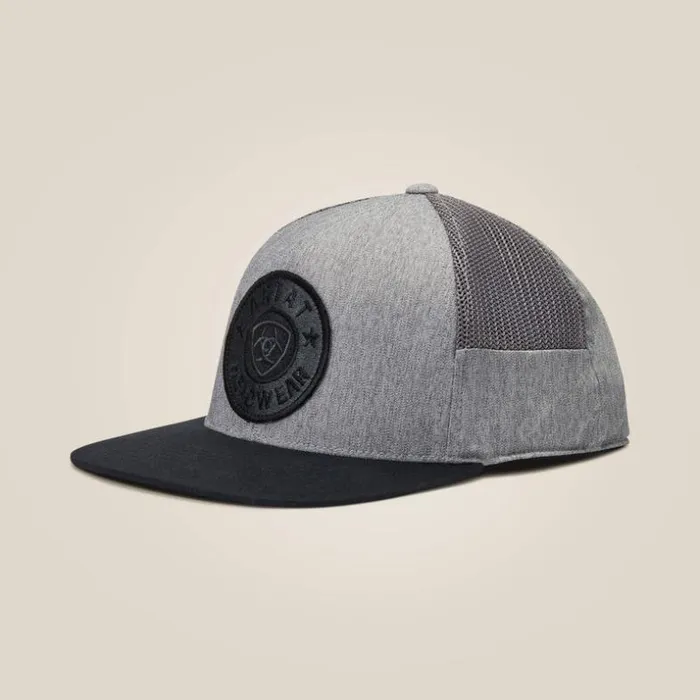 Hats and Caps Men Ariat Round Logo Patch Cap Gray