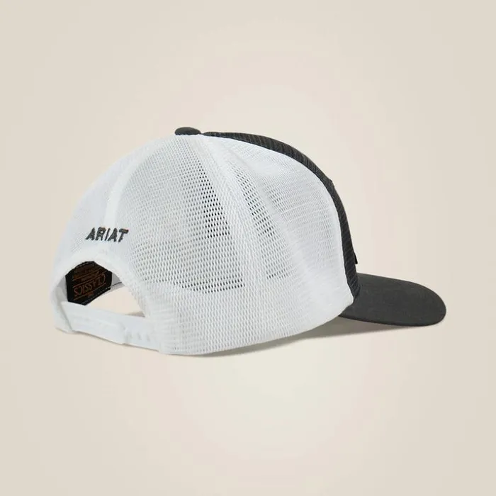 Hats and Caps Men Ariat Shield Flag Mesh Cap Gray