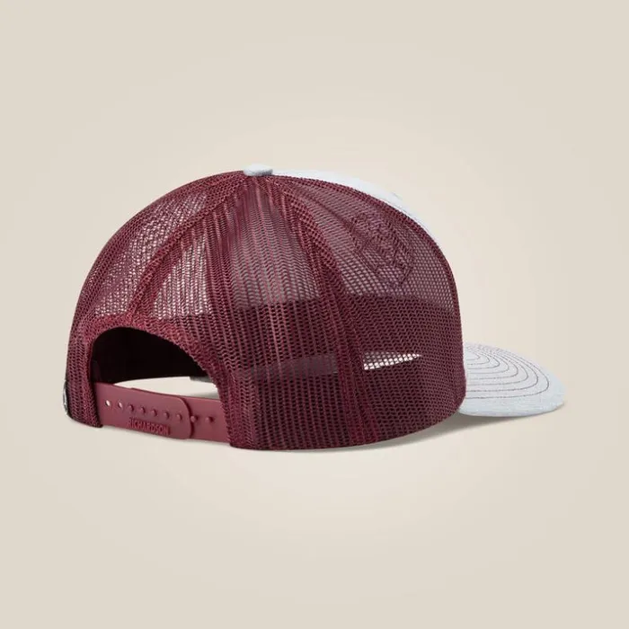 Hats and Caps Men Ariat Stacked Logo Cap Grey Burgundy Hats and Caps Men Ariat Stacked Logo Cap Grey Burgundy
