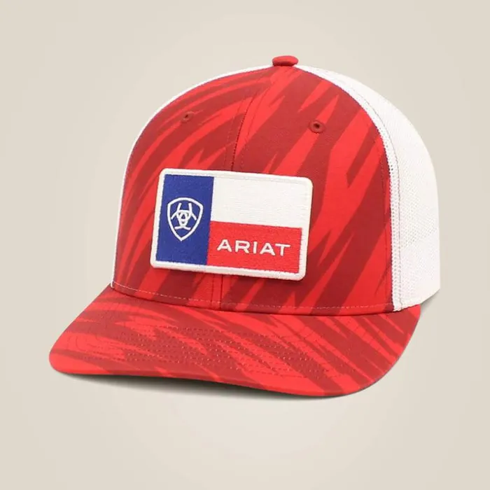 Hats and Caps Men Ariat Texas Flag Cap Red Stripe