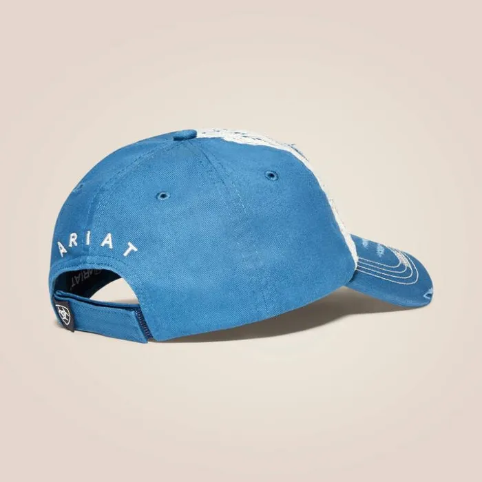 Hats and Caps Women Ariat Lace Logo Velcro Back Cap Blue Hats and Caps Women Ariat Lace Logo Velcro Back Cap Blue