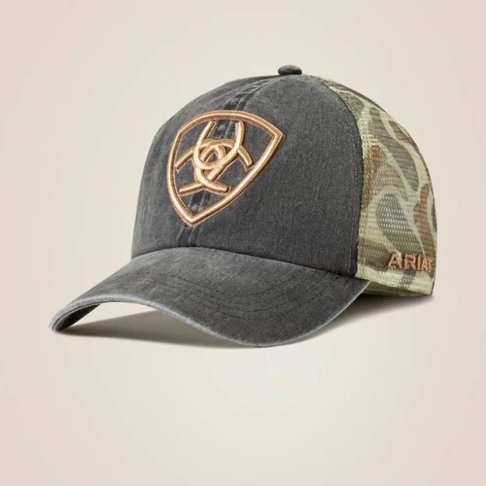 Hats and Caps Women Ariat Logo Camo Back Cap Black