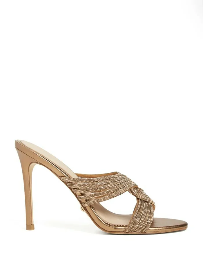 Heels Women Rhinestone Strappy Heel Light Natural GUESS