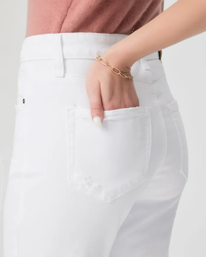High Rise Brigitte Straight Jean 8211 White Noise Distressed Denim PAIGE Women High Rise Brigitte Straight Jean 8211 White Noise Distressed Denim PAIGE Women
