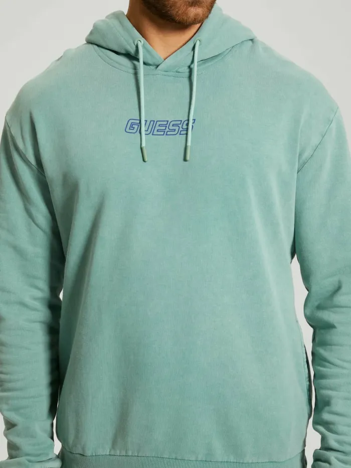Hoodies and Sweaters GUESS Men Dargen Signature Hoodie Slick Blue Hoodies and Sweaters GUESS Men Dargen Signature Hoodie Slick Blue