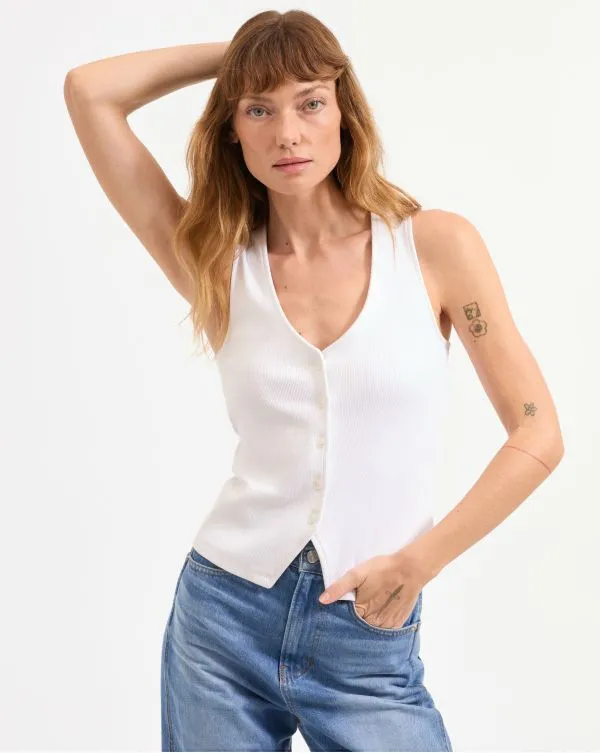 Hoorne Tank Top White Women Veronica Beard Tops