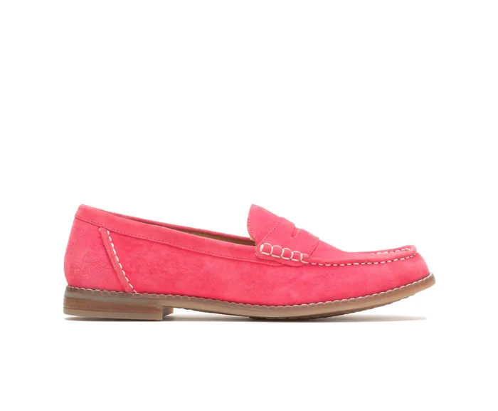 Hush Puppies Flats and SlipOns Women Wren Loafer Soft Red Suede