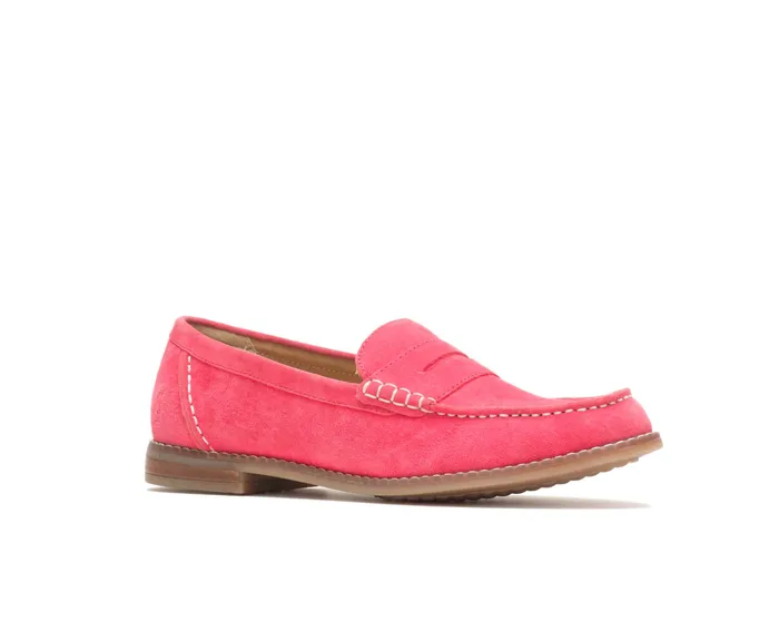 Hush Puppies Flats and SlipOns Women Wren Loafer Soft Red Suede