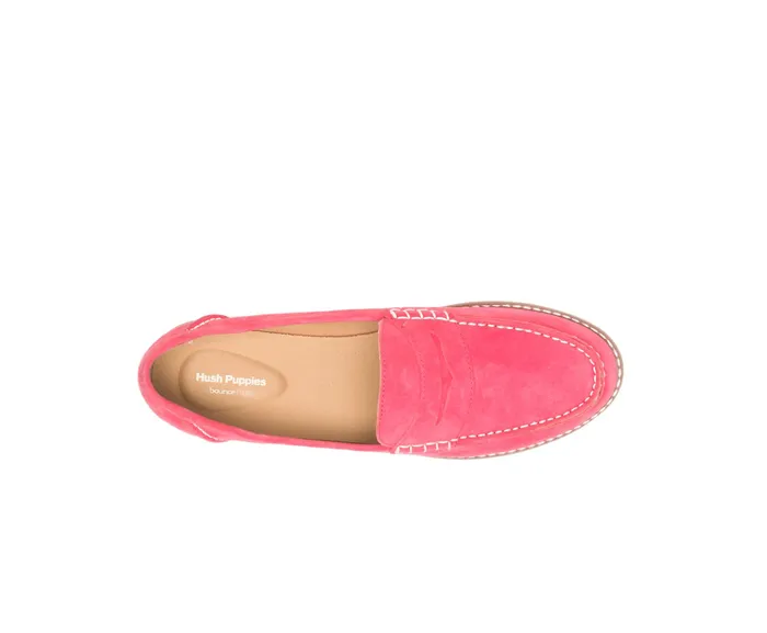 Hush Puppies Flats and SlipOns Women Wren Loafer Soft Red Suede
