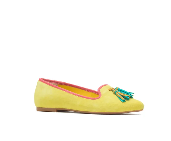 Hush Puppies Sadie Tassel SlipOn Sun Yellow Suede Women Flats and SlipOns