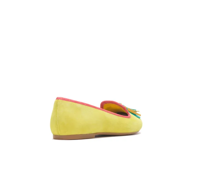 Hush Puppies Sadie Tassel SlipOn Sun Yellow Suede Women Flats and SlipOns