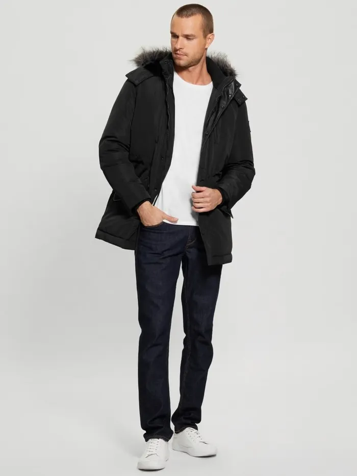 Jackets and Coats Eco Real Down Parka Black 8211 GUESS Men