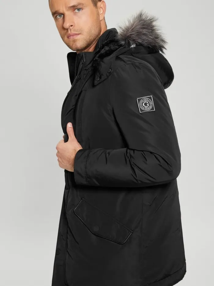 Jackets and Coats Eco Real Down Parka Black 8211 GUESS Men