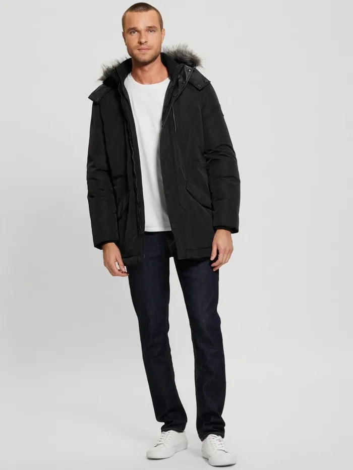Jackets and Coats Eco Real Down Parka Black 8211 GUESS Men