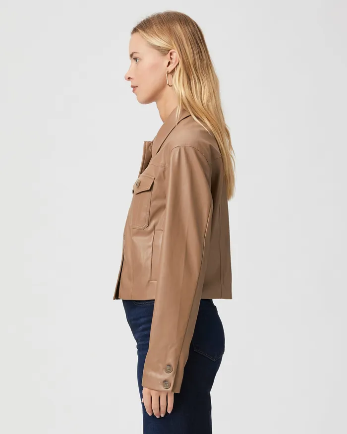 Jackets and Coats Fenwick Jacket 8211 Burnt Sugar Faux Leather 8211 PAIGE Women Jackets and Coats Fenwick Jacket 8211 Burnt Sugar Faux Leather 8211 PAIGE Women