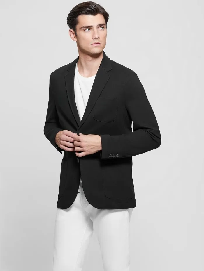 Jackets and Coats GUESS Men Eco Tyron TechStretch Blazer Black Jackets and Coats GUESS Men Eco Tyron TechStretch Blazer Black