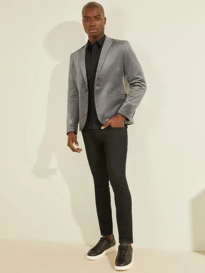 Jackets and Coats GUESS Men Fulham Velvet Blazer Stone Isle Jackets and Coats GUESS Men Fulham Velvet Blazer Stone Isle