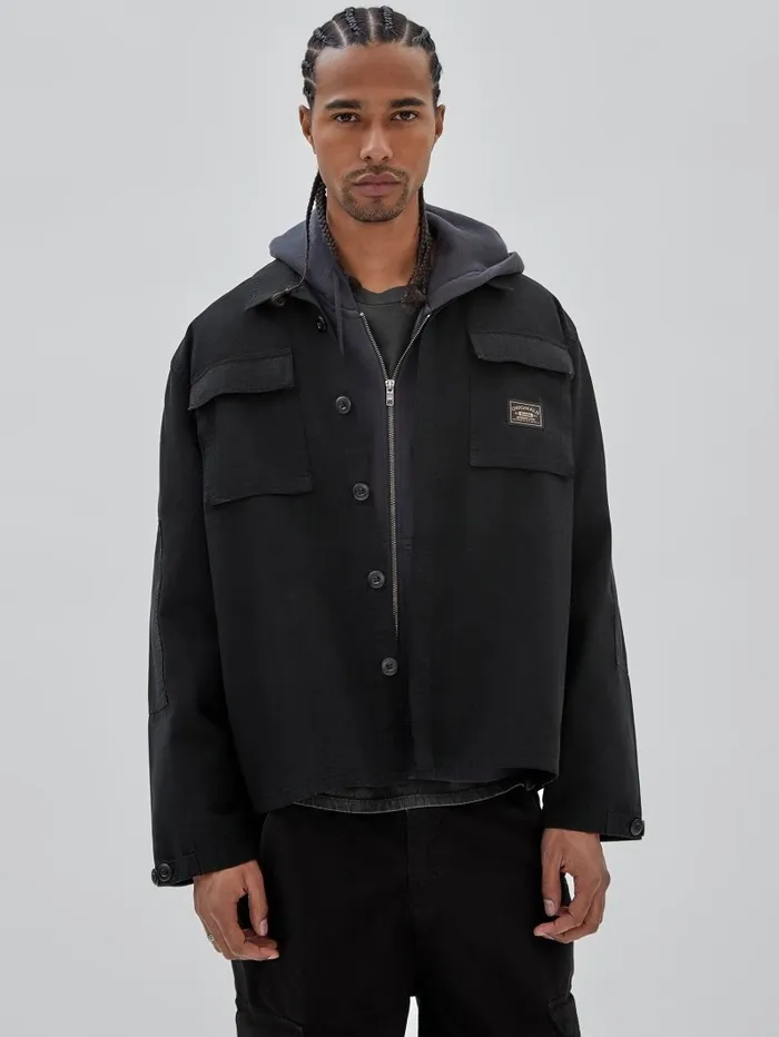 Jackets and Coats GUESS Men GUESS Originals Ripstop Overshirt Jet Black Multi Jackets and Coats GUESS Men GUESS Originals Ripstop Overshirt Jet Black Multi