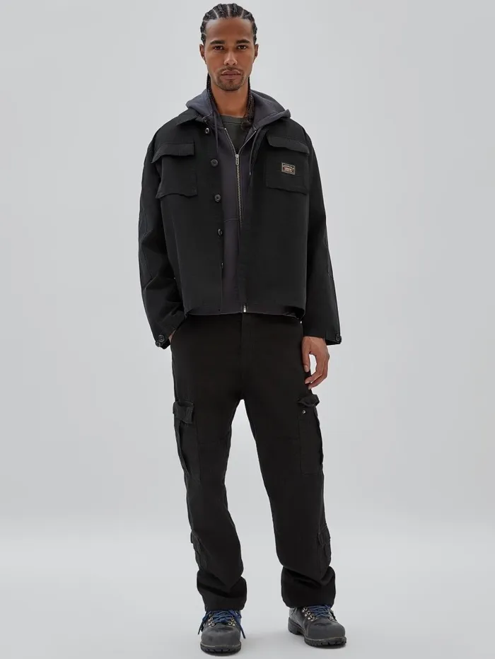 Jackets and Coats GUESS Men GUESS Originals Ripstop Overshirt Jet Black Multi Jackets and Coats GUESS Men GUESS Originals Ripstop Overshirt Jet Black Multi