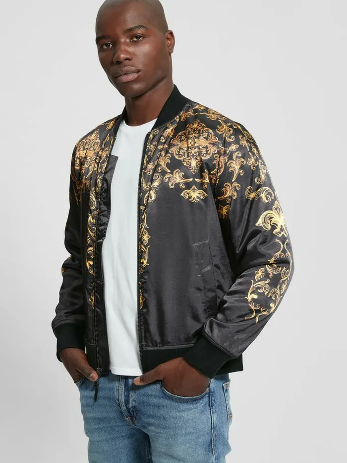 Jackets and Coats GUESS Men Irvine Royal Flight Jacket Black