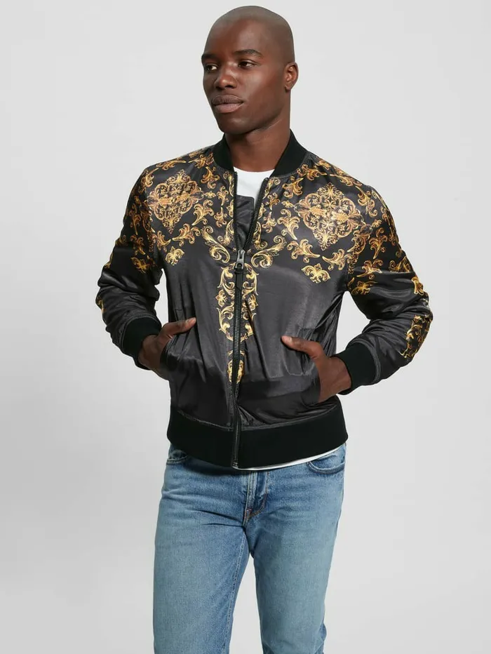 Jackets and Coats GUESS Men Irvine Royal Flight Jacket Black Jackets and Coats GUESS Men Irvine Royal Flight Jacket Black