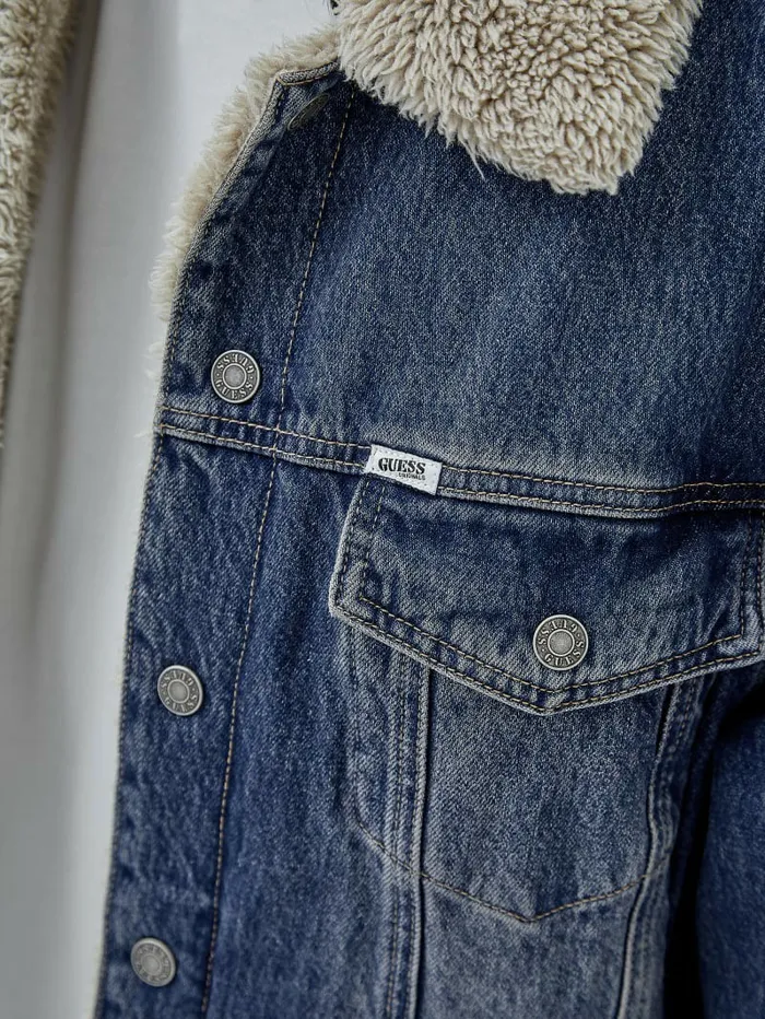 Jackets and Coats GUESS Originals Denim Trucker Jacket Go Used Dark Medium Wash 8211 GUESS Men Jackets and Coats GUESS Originals Denim Trucker Jacket Go Used Dark Medium Wash 8211 GUESS Men