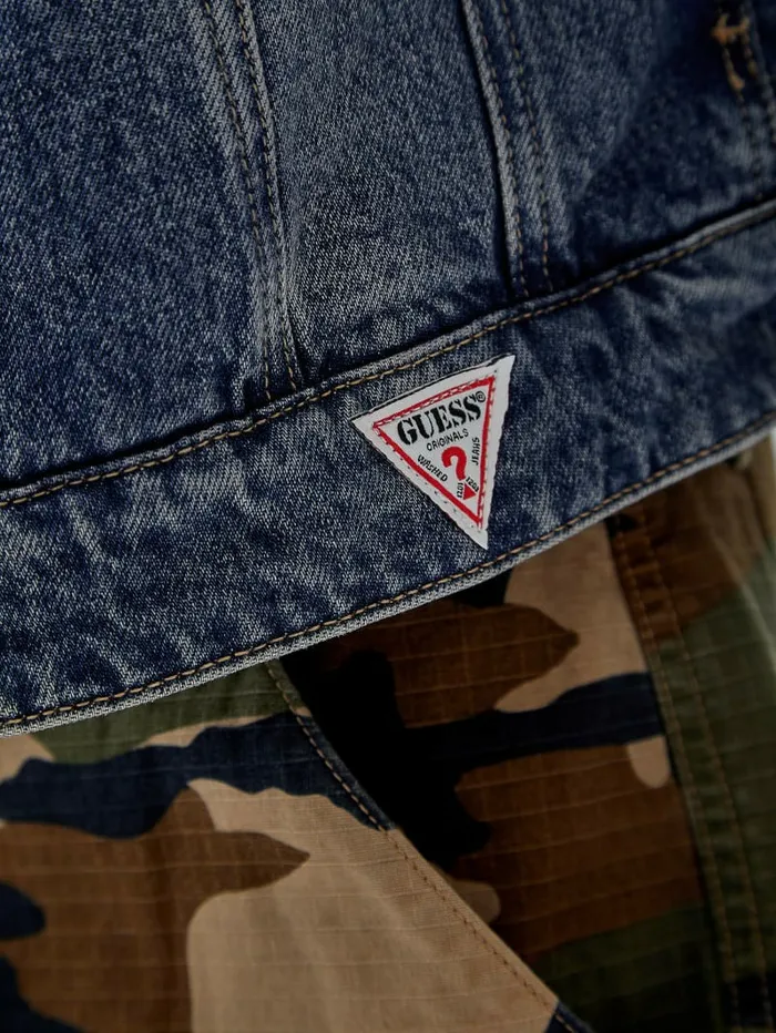 Jackets and Coats GUESS Originals Denim Trucker Jacket Go Used Dark Medium Wash 8211 GUESS Men Jackets and Coats GUESS Originals Denim Trucker Jacket Go Used Dark Medium Wash 8211 GUESS Men
