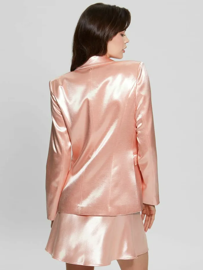 Jackets and Coats GUESS Women Breta Satin Blazer Powder Rose Jackets and Coats GUESS Women Breta Satin Blazer Powder Rose