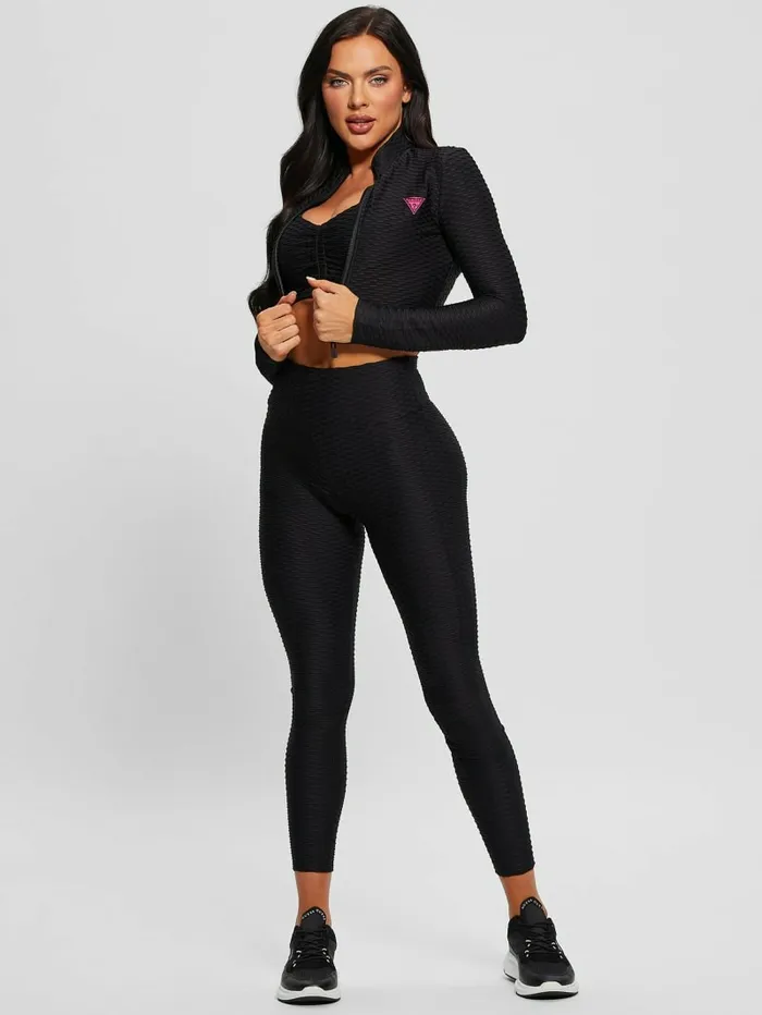 Jackets and Coats GUESS Women Eco Delma Active Zip Jacket Black Jackets and Coats GUESS Women Eco Delma Active Zip Jacket Black