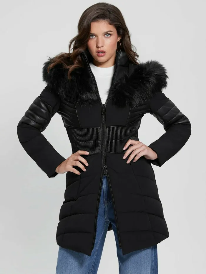 Jackets and Coats GUESS Women Eco Oxana Quilted Jacket Black