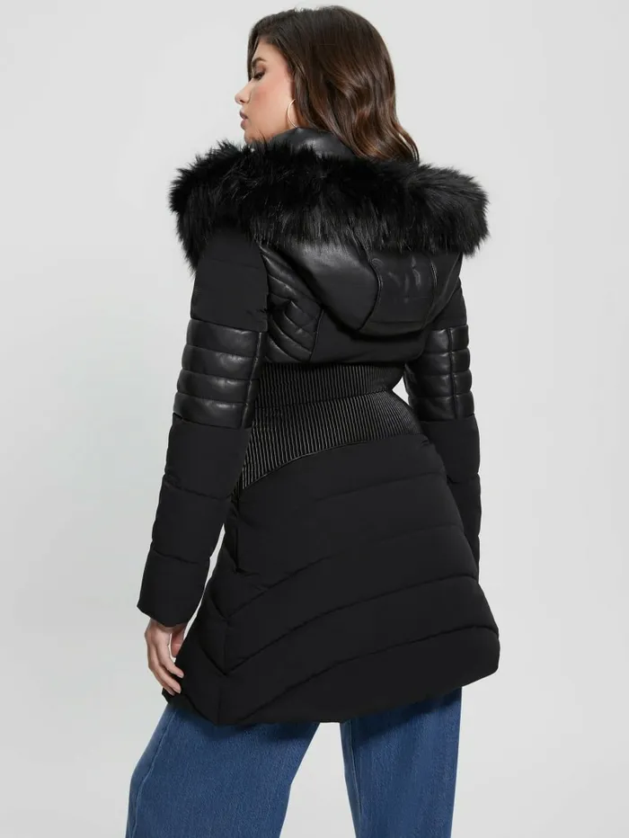 Jackets and Coats GUESS Women Eco Oxana Quilted Jacket Black Jackets and Coats GUESS Women Eco Oxana Quilted Jacket Black